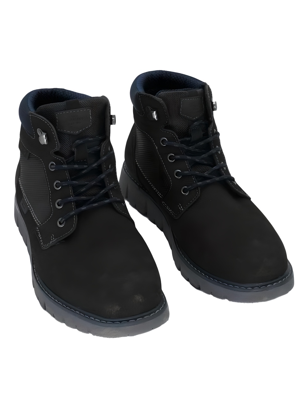 Nunn Bush Mens Karnak Plain Toe Charcoal Leather Lace Up Ankle Boots Size 10.5W